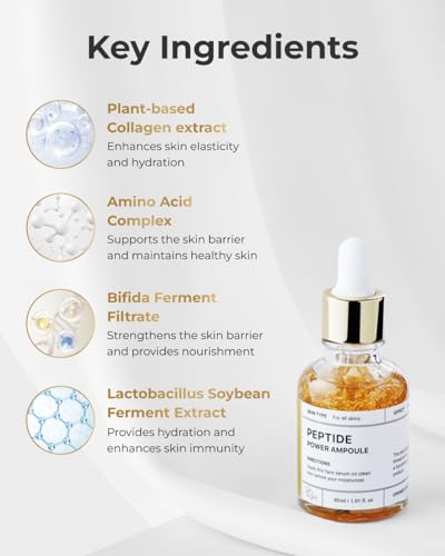 Peptide Gold Serum with Collagen Boost & Hyaluronic Acid - Firming Skin Care