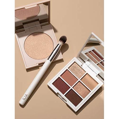 ILIA - Blending Brush | Eyeshadow + Highlighter Brush Made with FSC Certified Wood, Aluminum, + Soft, Vegan Bristles | Expertly Crafted | Non-Toxic, Vegan, Cruelty-Free, Recyclable