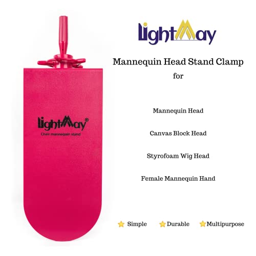 Mannequin Head Stand for Chair - 17in Rose Red Styling Stand - Lightmay