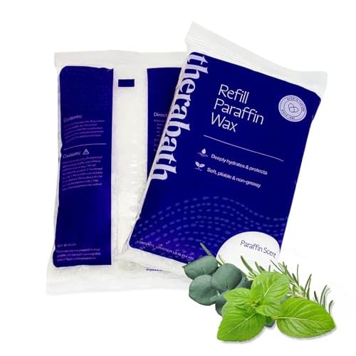 Therabath Paraffin Wax Refill - Thermotherapy - Use to Relieve Arthritis Discomfort, Stiff Muscles, & Dry Skin - for Hands, Feet, Body - Deeply Hydrates - Made in USA, 4 lb. Eucalyptus Rosemary Mint
