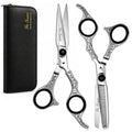 Silver 6.5-Inch Professional Hair Cutting & Thinning Shears Set