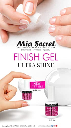 Mia Secret Mini UV Gel Top Coat 0.75 Fl Oz - Ultra Shine High Gloss Nail Finish