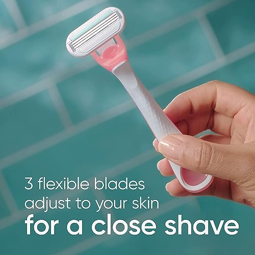 Gillette Venus Sensitive Disposable Razors for Women Pink & White 6-Count Pack of 2
