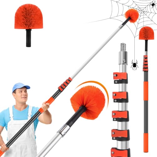 ACTREY 30FT Reach Cobweb Duster with Extension Pole, Spider Web Brush for High Ceiling Cleaning