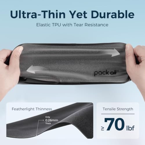 Pack All Medium Frosted Clear Travel Organizer Pouch - Lightweight TPU Zipper Bag