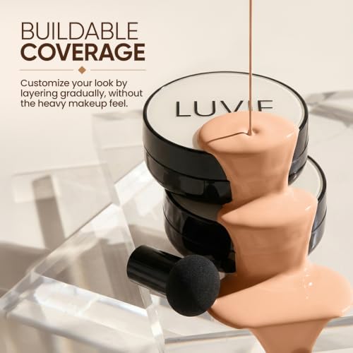 Glow Foundation for Mature Skin Cushion Makeup with Hyaluronic Acid - Warm Shade