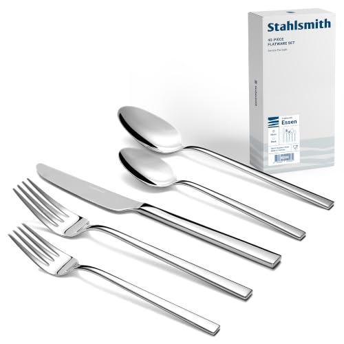 40-Piece Flatware Set for 8 - Stainless Steel Silverware Dinnerware