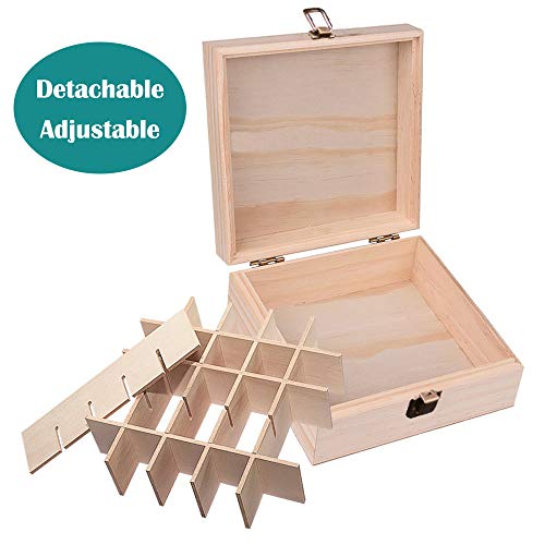 Wooden Essential Oil Storage Box with 25 Slots & Cap Labels