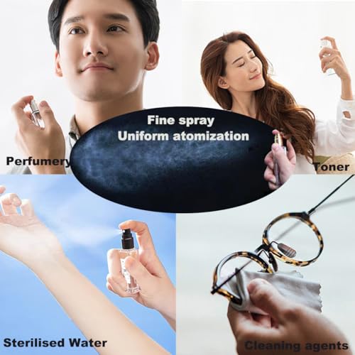 Mini Perfume Atomizer 20ml Refillable Glass Perfume Bottles Empty Spray Bottles for Travel Fine Mist Sprayer for Toiletries Sample Dispenser -10 Pcs Black