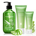 All Purpose Aloe Vera Gels Set - 3 Pieces - 300g Aloe Vera Gel + Tea Tree Oil, 114g Aloe Gel & 45g Aloe Vera Gel