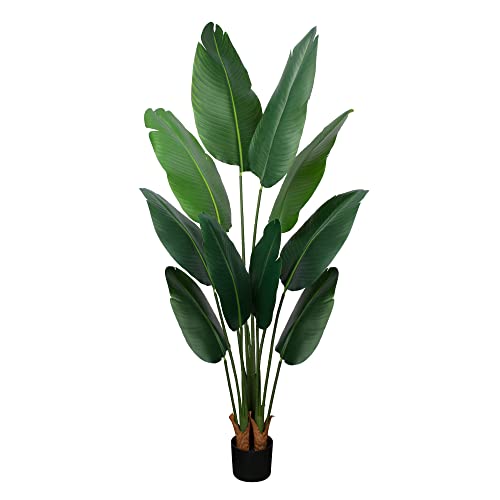 5 Ft Tall Artificial Bird of Paradise Plant - Faux Banana Leaf Tree for Indoor Outdoor Decor