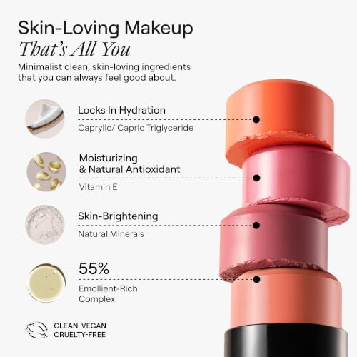 Nudestix Nudies Bloom All Over Dewy Color Stick - Bohemian Rose, 3-in-1 Vegan Blush for Cheeks, Eyes & Lips