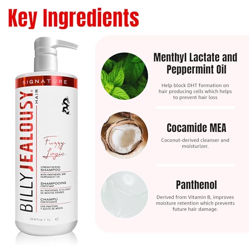 Men's Strengthening Shampoo with Peppermint, Volume & Hair Loss Prevention - 33.8 Fl Oz