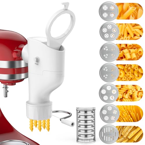 Pasta Press Attachment for KitchenAid Stand Mixer with 7 Discs