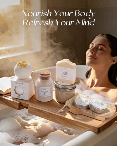 Coralogo Coconut Spa Gift Basket - 12pc Self-Care Relaxation Set for Women