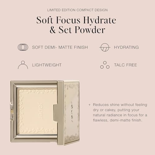 Jouer Soft Focus Hydrate + Set Powder ? Talc-Free, Vegan, Lightweight Setting Powder with Hyaluronic Acid, Vitamin E & Allantoin? Universal Translucent Finish, Limited Edition Design & Gift Pink Pouch