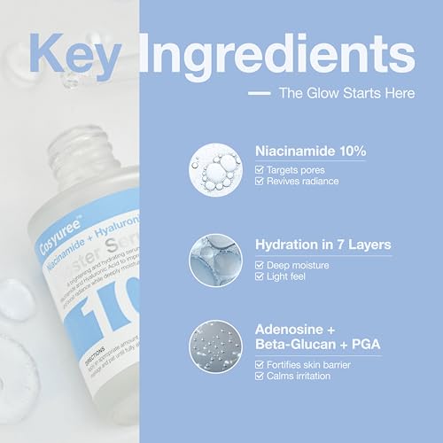 Niacinamide + Hyaluronic Brightening Deep Dive Serum,10% Brightening Complex, Deep Hydration Glow & Smooth Texture, Fragrance-Free, 30ml(1.01 fl oz)