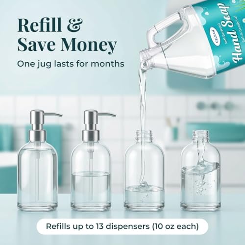 GELEAN White Bloom Liquid Hand Soap Refill 128oz Aloe Vera & White Tea Scent