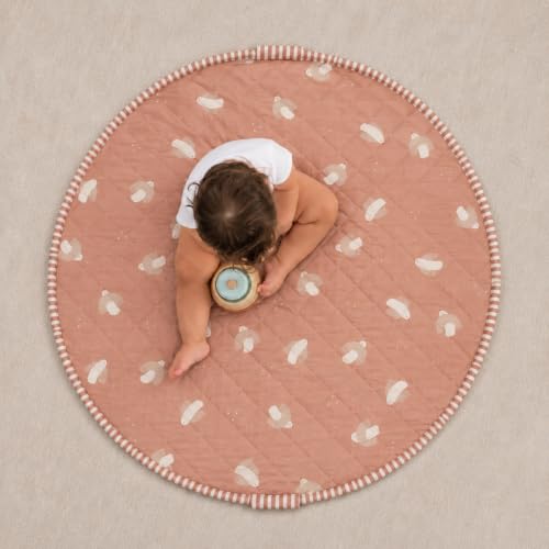 Birds 47-Inch Baby Play Mat & Toy Storage Bag - Quilted Cotton, 2-in-1