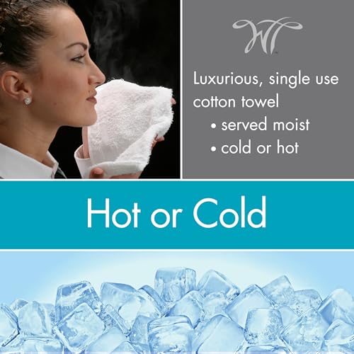White Towel Services 10" x 10" inch Moist Cotton Towel Individually Wrapped - Unscented (Case of 50)