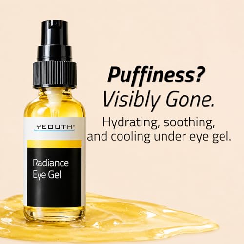 Hydrating Under Eye Gel with Hyaluronic Acid & Peptides – 1oz, for Dark Circles & Puffiness