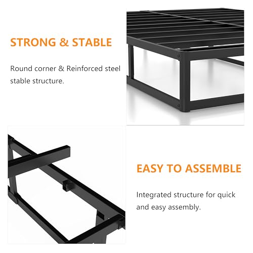 Heavy Duty 7 Inch Queen Box Spring - Metal Mattress Foundation, Noise-Free, Easy Assembly
