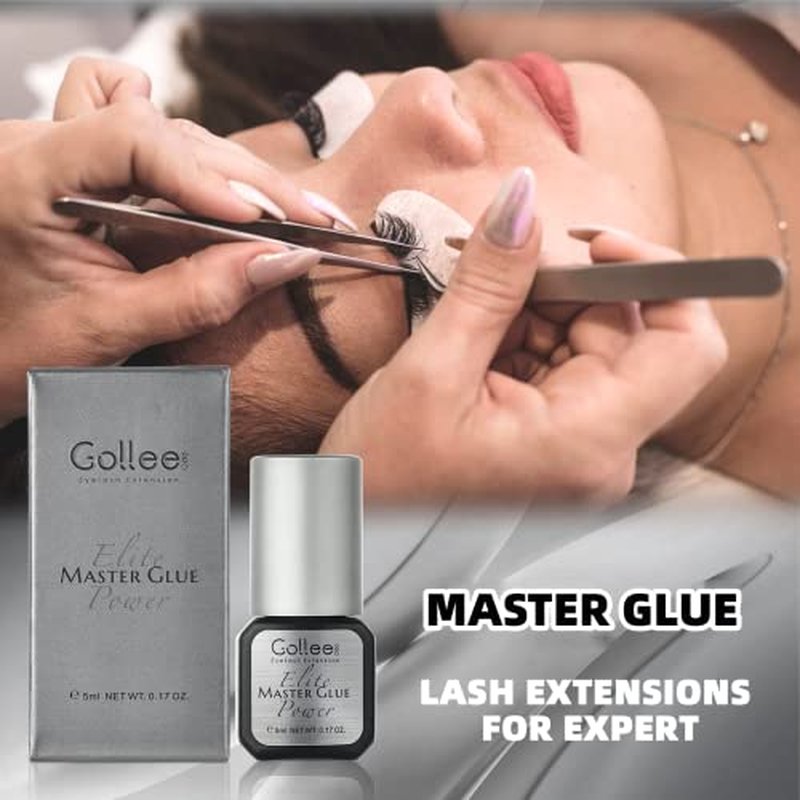Eyelash Extension Glue 0.5 Sec Fast Drying/Retention 6-8 Week /(0.17fl.oz / 5ml) Waterproof Max Bonding Eyelash Glue for Semi Permanent Extensions Professional USE ONLY Black Adhesive
