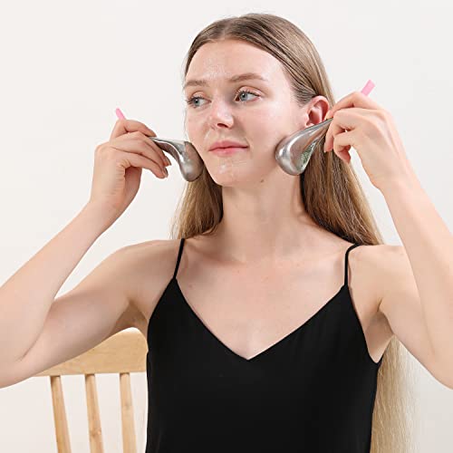 Ice Globes for Face and Eyes - Cryo Facial Skin Care Tools - Silver & Pink
