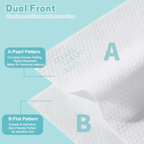 Unscented Cotton Face Wipes 400 Count - Multi-Purpose Facial Dry Towels