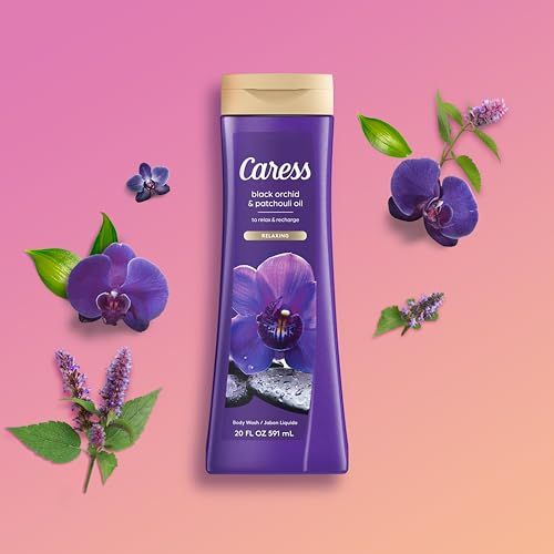 Caress Body Wash Black Orchid & Patchouli Oil 2-Pack - 20 Fl Oz Each - Moisturizing & Luxurious Scent