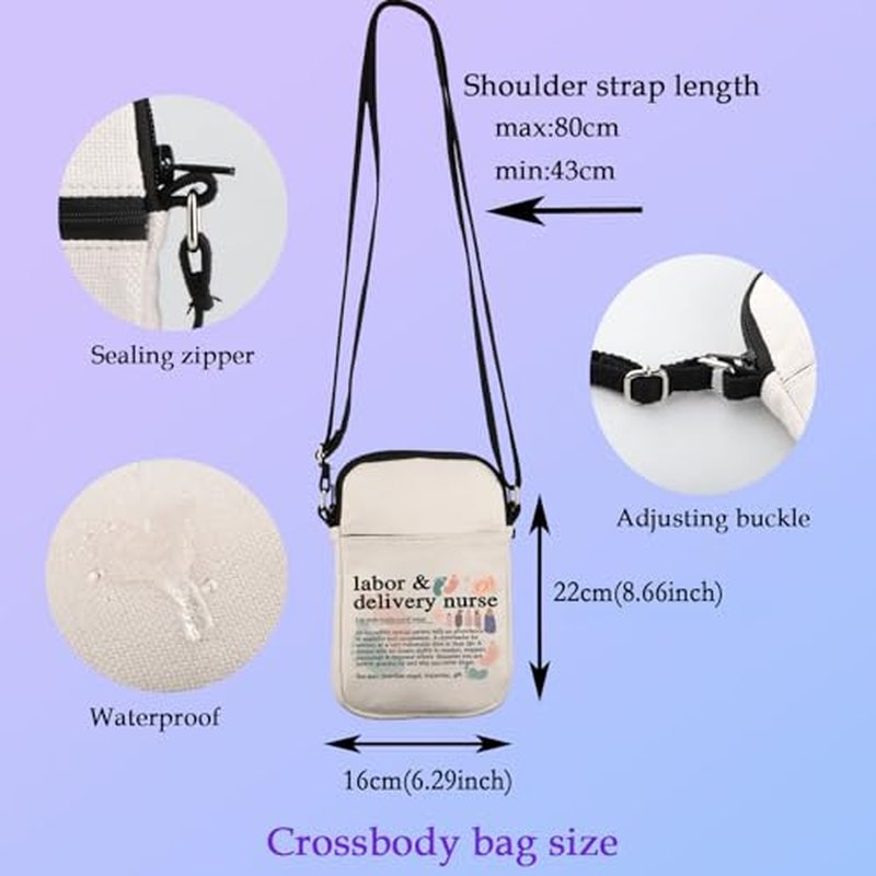 L&D Nurse Makeup Bag Labor And Delivery Nurse Cosmetic Bag L&D Nurse Gift Lifeline Gift Nicu Nurses Week Gift (delivery nurse noun Crossbody bag)
