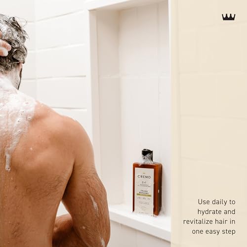 Cremo Italian Bergamot 2 in 1 Shampoo & Conditioner for Men, Notes of Italian Bergamot, Neroli Blossom, and Fresh Vetiver, 16 Fl Oz