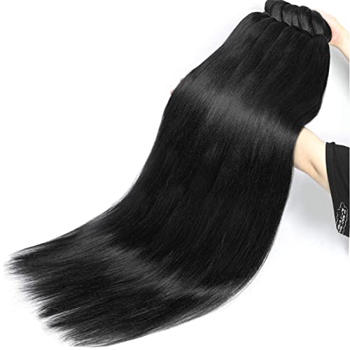 Alrence Pre-Stretched Braiding Hair 38 Inch - 8 Pack for Knotless Braids, 1B#