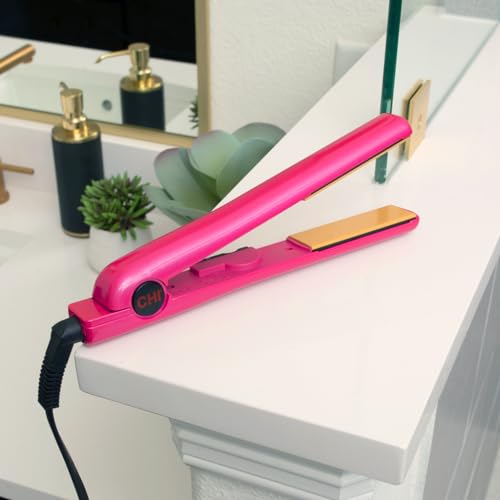 CHI Tourmaline Ceramic Series Flat Iron, Hair Straightener For Silky Smooth Hair, Ideal For Straightening Or Curling Hair, 1" Iron, Pure Pink