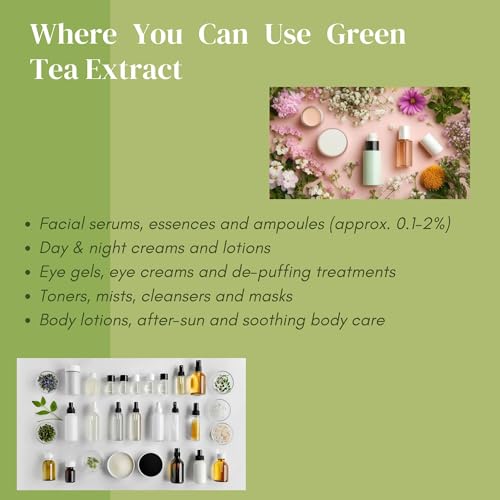 Green Tea Extract Liquid for Skin & Hair - Organic Cosmetic Grade - 8 oz - Variation of THIS listing
