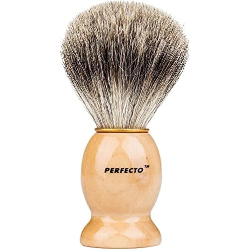 Brown Badger Shaving Brush and Shaving Bowl