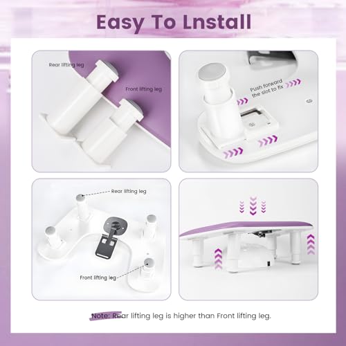 JODSONE Medium Purple U-Shaped Manicure Arm Rest with Rotating Phone Holder - Detachable Nail Tech Support for Salon & Home Use
