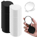 100 Pcs Round Compact Mirrors for Purse Mini Folding Mirrors Portable Pocket Mirror Travel Makeup Small Mirror for Women Daily Use (Black and White)