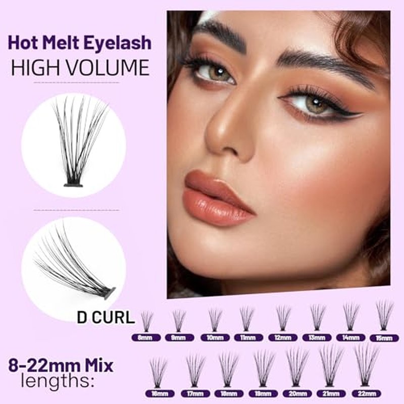 BODERMINCER 20D 8-20mm To Choose 8-10-12-14mm MIX/14-16-18-20mm Mixed Individual Cluster Eyelashes False Eyelash Extensions Individual Eyelash Bunche DIY at Home (20D-16mm)