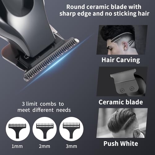 Professional Cordless Beard and Hair Trimmer Kit with LCD Display