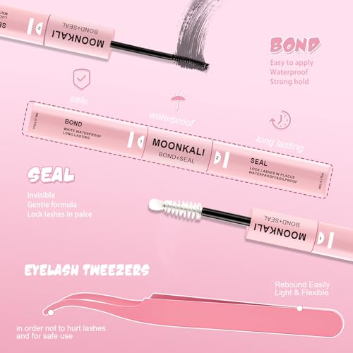 Lash Clusters Kit Mink Wispy Full Eyelash Clusters D Curly Natural Waterproof Cluster Eyelash Extensions With Lash Glue Bond and Seal and Eyelash Tweezers Luxury 60D Individual Cluster Lashes Kit