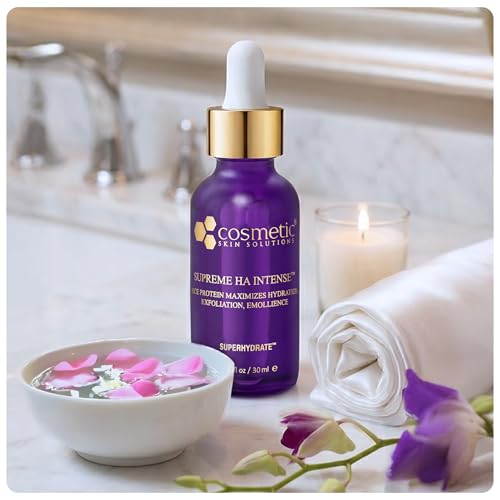 Supreme HA Intense ? Hyaluronic Acid Serum with Vitamin E, Purple Rice Extract, Mandelic & Malic Acids ? Hydrating and Smoothing Face Serum for Radiant Looking Skin ? 1 fl oz