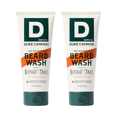 Duke Cannon Big Bourbon Beard Wash Set - 2 x 6 oz SLS-Free Beard Shampoo & Conditioner with Hops & Oak Scent