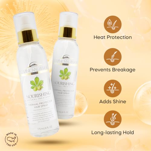 Heat Protectant Hair Spray for All Hair Types 6 oz - Thermal Shield & Shine Mist