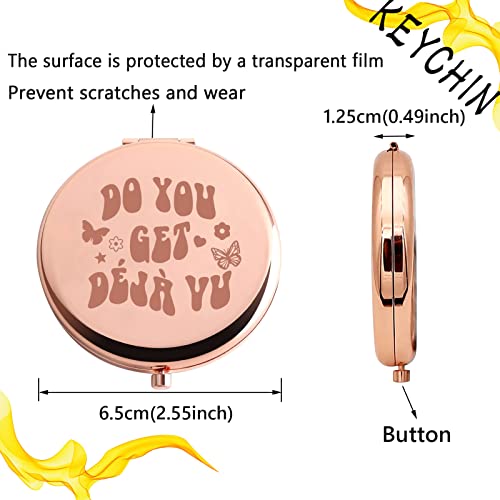 KEYCHIN Music Album Pocket Mirror Singer Fans Gifts Do You Get Deja Vu Music Song Lyrics Compact Makeup Mirror for Women Girls Teenagers (Deja Vu -RG)