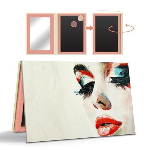 Magnetic Eyeshadow Palette, Empty Makeup Palette Organizer with Mirror Inside, Oil-Painting Decorated Art Paper Palette (Your Art)
