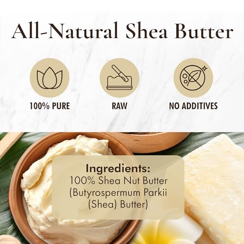 HalalEveryDay 28 oz Ivory Shea Butter – 100% Pure Unrefined African Shea from Ghana for Skin, Face, Body, Hair