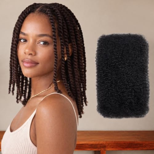 1b Natural Black Afro Kinkys Human Hair for Braiding - 12 Inch 100g Bulk
