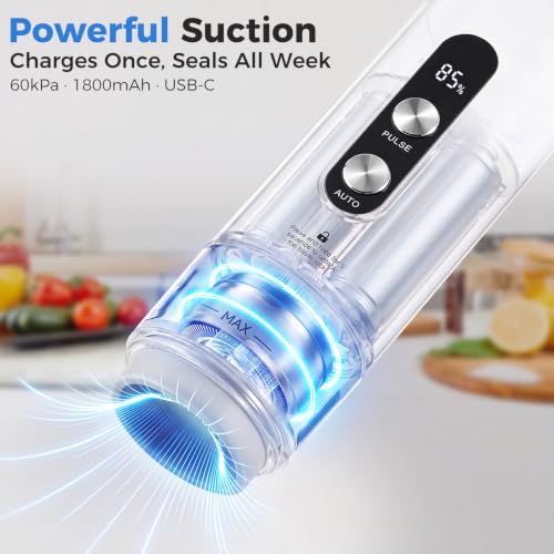 Handheld Food Vacuum Sealer with 30 Reusable Bags – Compact & Portable