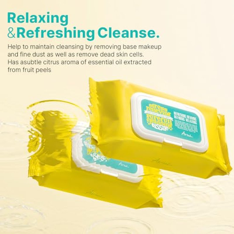 Ariul Purefull Gentle Cleansing Tissues ? Soothing & Hydrating Makeup Remover Wipes, Non-Sticky Fresh Finish, Mild Acidic pH, Effective Cleansing, Korean Skincare, 80 Sheets x 2 Pack